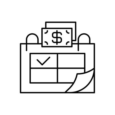 investment calendar. Line icon for web design, templates and moreのイラスト素材