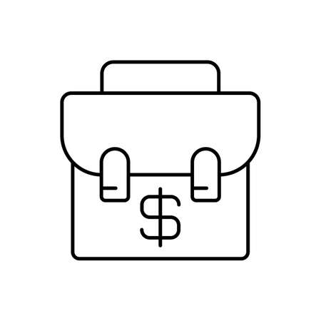 briefcase with dollar icon, investment. Line icon for web design, templates and moreのイラスト素材