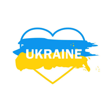 Love Ukraine, heart, symbol, logo for web design, templates and moreのイラスト素材