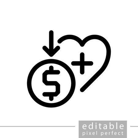financial donation, editable, pixel perfect iconのイラスト素材