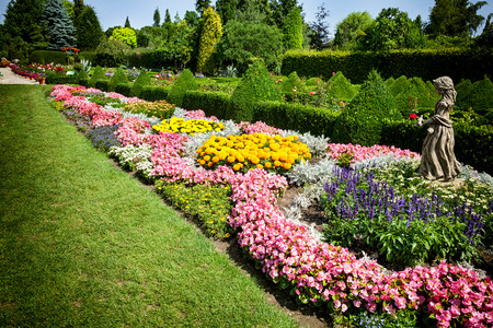 Beautiful flower garden in french styleの写真素材