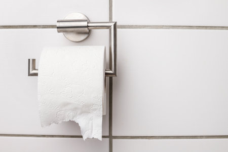 White Toilet Paper Roll Closeupの写真素材