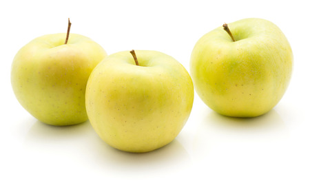 Three apples (Smeralda variety) isolated on white background green yellow
の写真素材