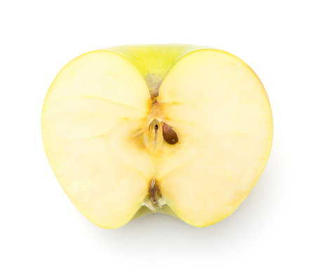 One apple half (Smeralda variety) isolated on white background top view
の写真素材