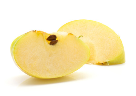 Apple (Smeralda variety) two slices isolated on white background
の写真素材