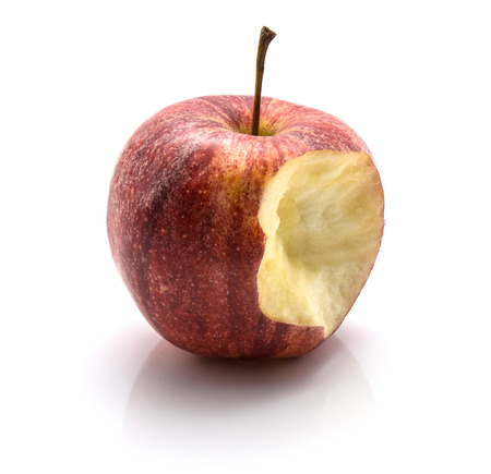 One bitten Gala apple isolated on white background
の写真素材