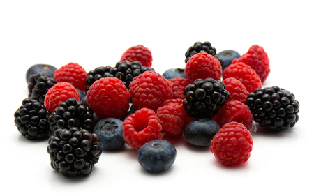 Berries isolated on white background blackberry blueberry and raspberry
の写真素材