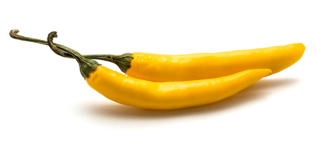 Pair of yellow Chili peppers isolated on white background
の写真素材