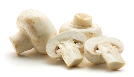 Sliced champignons isolated on white background two whole two halves
の写真素材