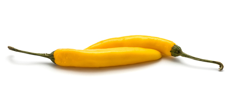 Pair of yellow Chili peppers isolated on white background
の写真素材