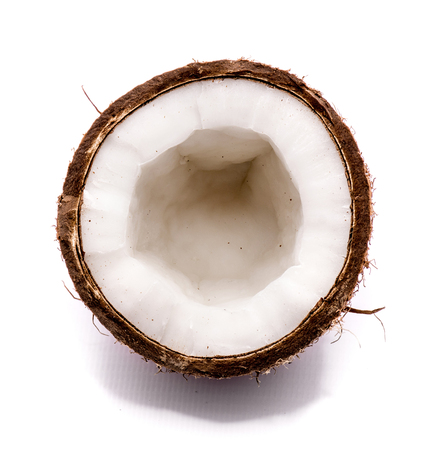 One cracked coconut half isolated on white background
の写真素材