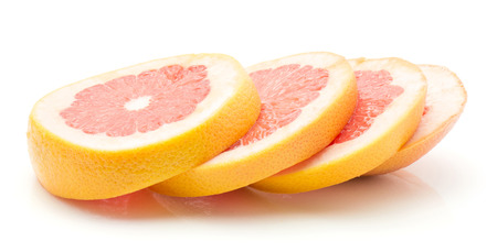 Sliced red grapefruit isolated on white background four rings
の写真素材