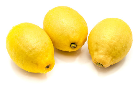 Three yellow lemons isolated on white background 
の写真素材