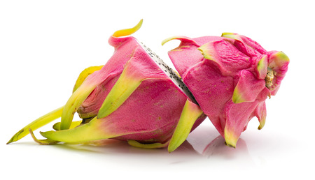 Sliced dragon fruit (Pitaya, Pitahaya) isolated on white background two halves
の写真素材