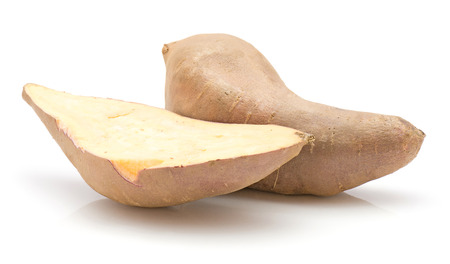 Sweet potato isolated on white background one whole one cross section half
の写真素材