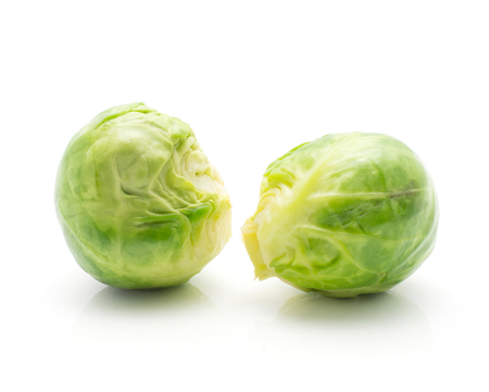 Boiled Brussels sprout isolated on white background two heads
の写真素材