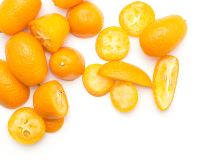 Fresh kumquat background isolated on white
の写真素材