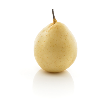 Nashi pear (Russet pear) isolated on white background one whole yellow
の写真素材