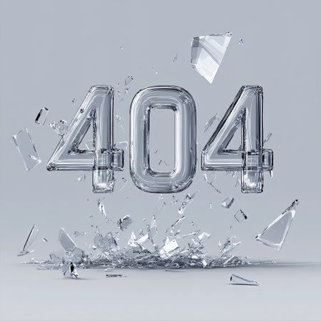 Shattered glass number 404 with a modern design, symbolizing errorの素材