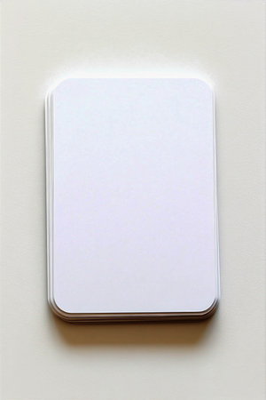 Blank white notebook on a clean surface ideal for notes and sketches, perfect for students and professionals, minimalistic design, stationery conceptの素材