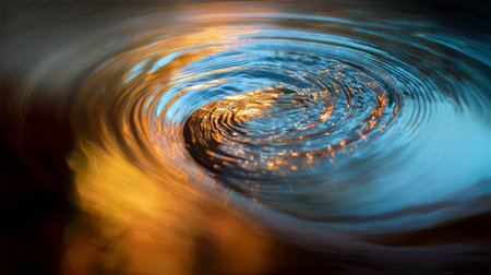 Colorful swirling water patterns reflecting light in a mesmerizing abstract design conceptの素材