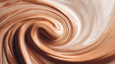 Creamy chocolate swirl texture for dessert decoration and culinary design conceptの素材