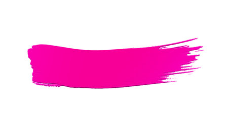 Pink paint brush stroke with clean texture on transparent backgroundの写真素材