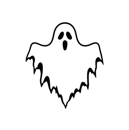 Cartoon ghost illustration isolated on transparent backgroundの素材