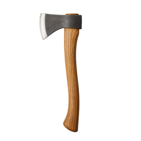 Wooden-handled axe isolated on transparent backgroundの素材