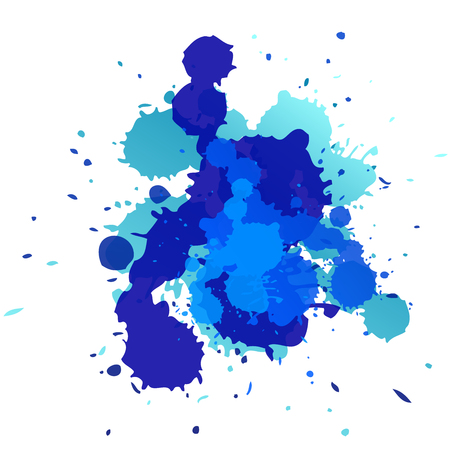 Expressive abstract watercolor stain. splash of dark blue. Abstract isolated colorful vector watercolor stain. Grunge element for paper designのイラスト素材