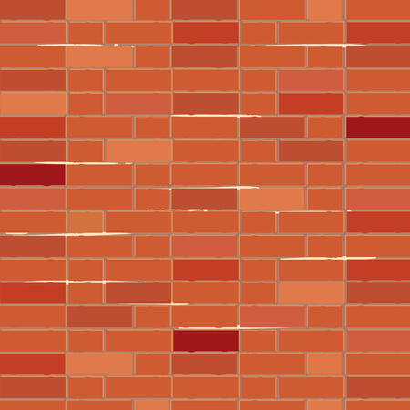 Red brick wall vector illustration background. Architectural design background with old brick wallのイラスト素材