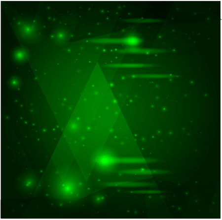 vector space image - geometric forms with flashes of light on green backgroundのイラスト素材
