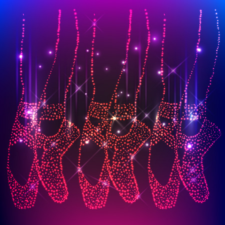 Ballet icon set with ballet shoesのイラスト素材