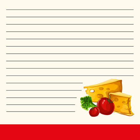 Template for a cookbook. Cool page for the cookbook. Beautiful design of the inner page of a cookbook. Interesting menu design.のイラスト素材