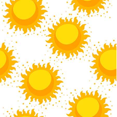 Bright sun for your background or web screensavers. Sun space. Seamless pattern.のイラスト素材