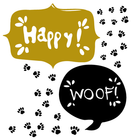 Paw design with speech bubble.のイラスト素材