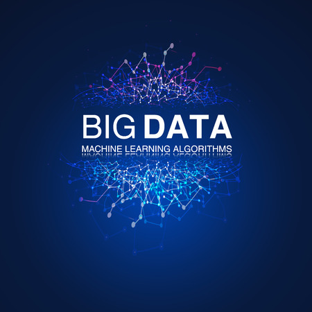 Big data visualization. Futuristic infographic. Information aesthetic design. Complex Visual Data Background. Abstract Data Graph. Vector Illustration.のイラスト素材