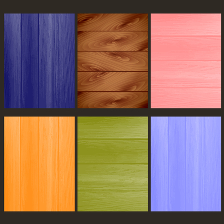 Set of vector creative wooden textures. Color patterns with light and dark wood texture Vector illustration.のイラスト素材