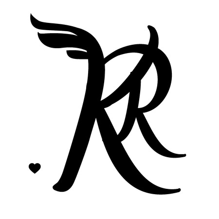 KR emblem, Ready-made branding idea, easily editable items Vector illustrationのイラスト素材