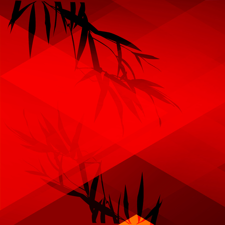 Traditional Chinese pattern pack. Red abstract background. vector illustrationのイラスト素材