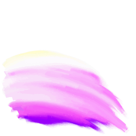 Violet isolated watercolor hand drawn paper texture stain on white background for text design, web, label. Abstract aquarelle vivid color dry brush paint striped vector element.のイラスト素材