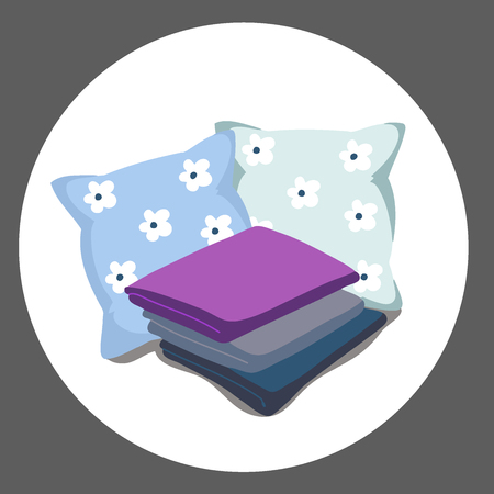 bedding Vector Illustration of a cartoon. ultra violet purple color of the year 2018のイラスト素材