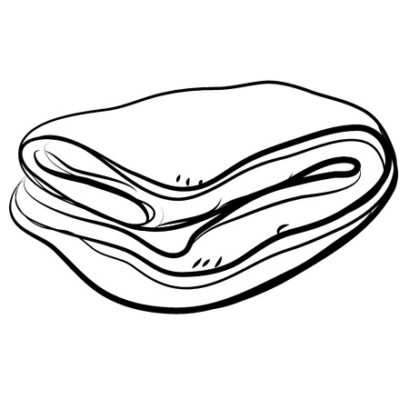 Folding bedspread in doodle style. Vector illustration. Web icon or illustration for children coloringのイラスト素材