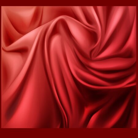 Abstract vector background luxury red cloth or liquid wave or wavy folds of grunge silk texture satin velvet material,のイラスト素材
