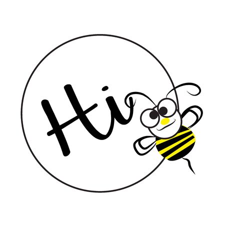 Bee flat design vector illustration. stylized cartoon bee.のイラスト素材
