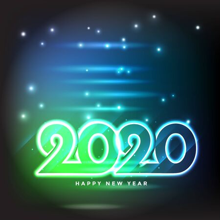 2020 golden New Year sign Vector New Year illustration.のイラスト素材