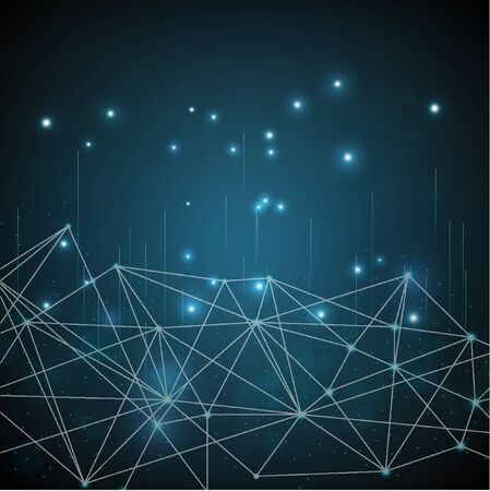 Vector technology blue lines and abstract background. Smart city and communication network concept. High speed, broadband telecommunication. vector design.のイラスト素材