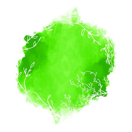 Watercolor landscape Template. Place for your text.のイラスト素材