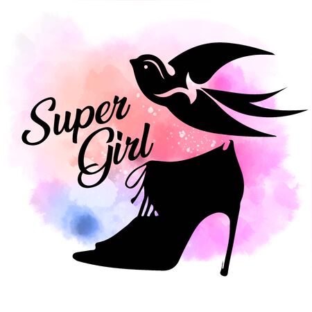 t shirt design with original calligraphic text on brush stroke. banner, girls, women, child. fashion original girlish styleのイラスト素材