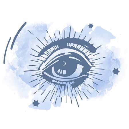 protection amulet - eye of providence - all seeing eye. - Vector Illustrationのイラスト素材
